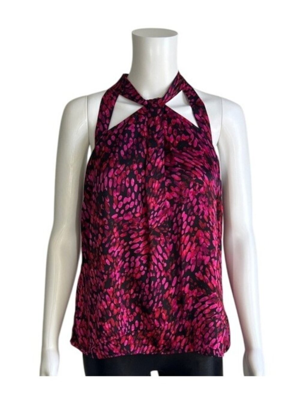 Daniel Rainn Pink and Black Halter Blouse Size PS